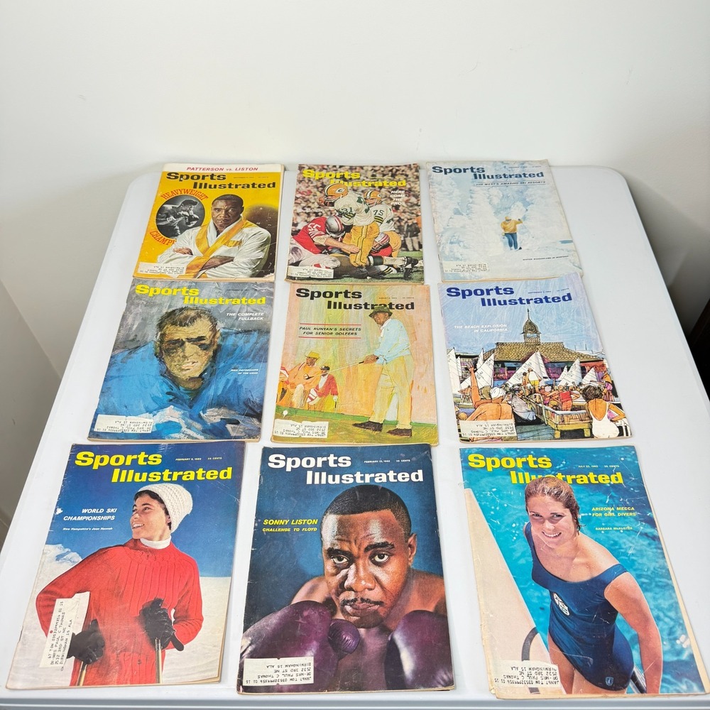 Vintage 1962 Sports Illustrated Magazines! Lot of 9!